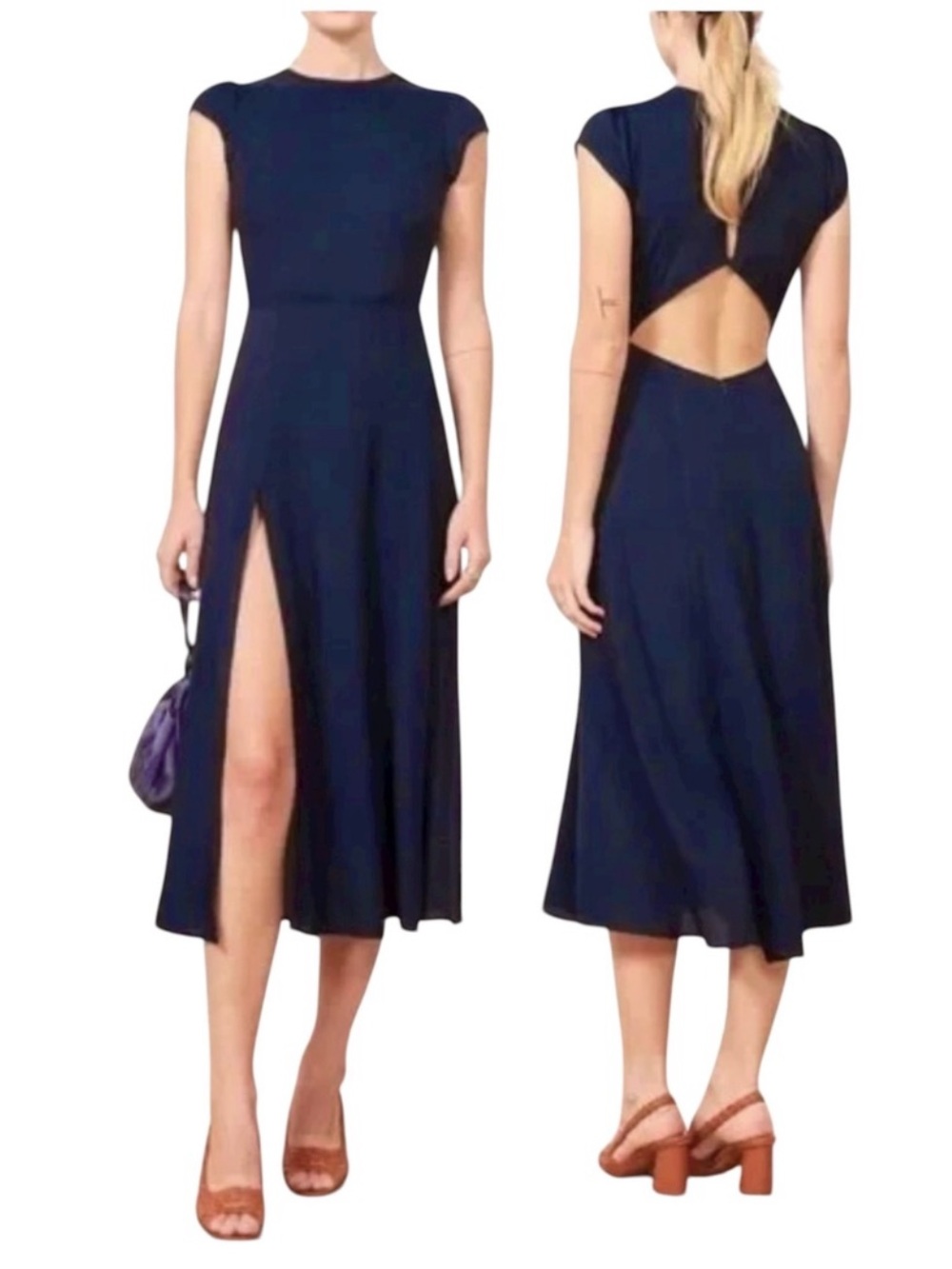 Reformation Gavin dress navy size 0P